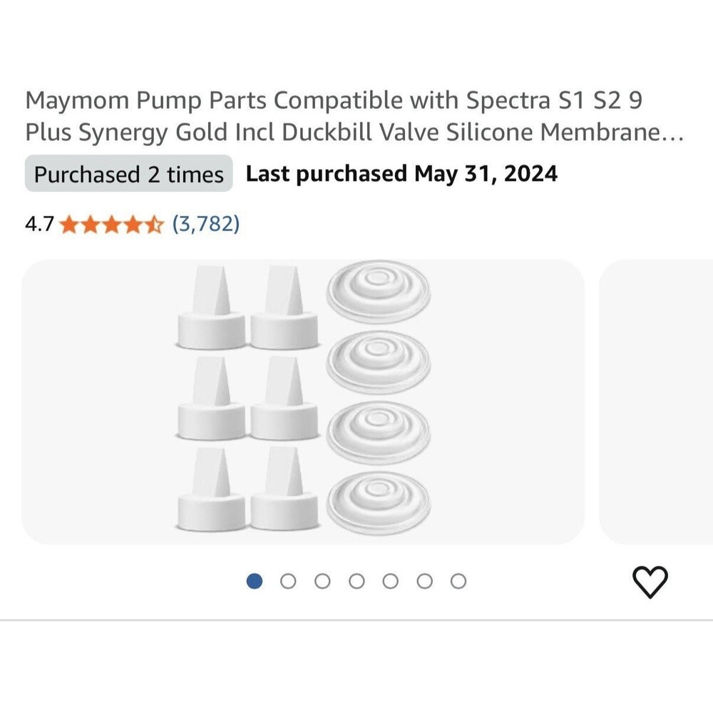 Maymom Pump Parts — 6 Duckbill Valves + 4 Silicone Membranes — For Spectra